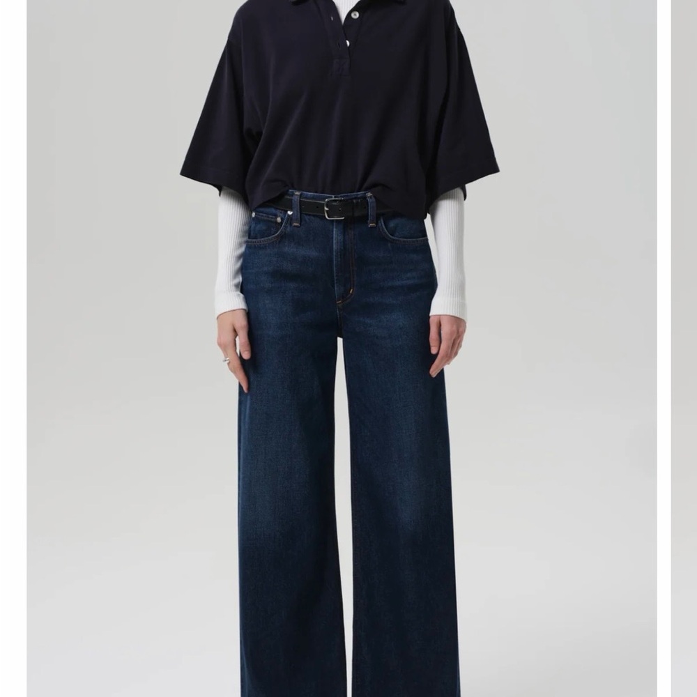 Citizens Of Humanity Wide Leg Paloma Jeans High Rise Dark Wash Size 30